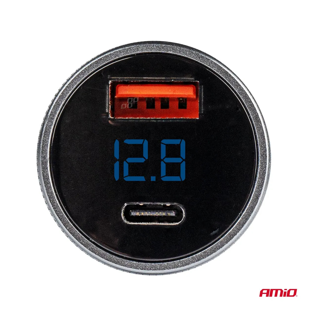 USB charger with voltometer 38W PCH PRO-06 USB+USB-C 12/24V