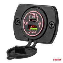 Waterproof phone charger USB+USB-C 12/24V MOD-08