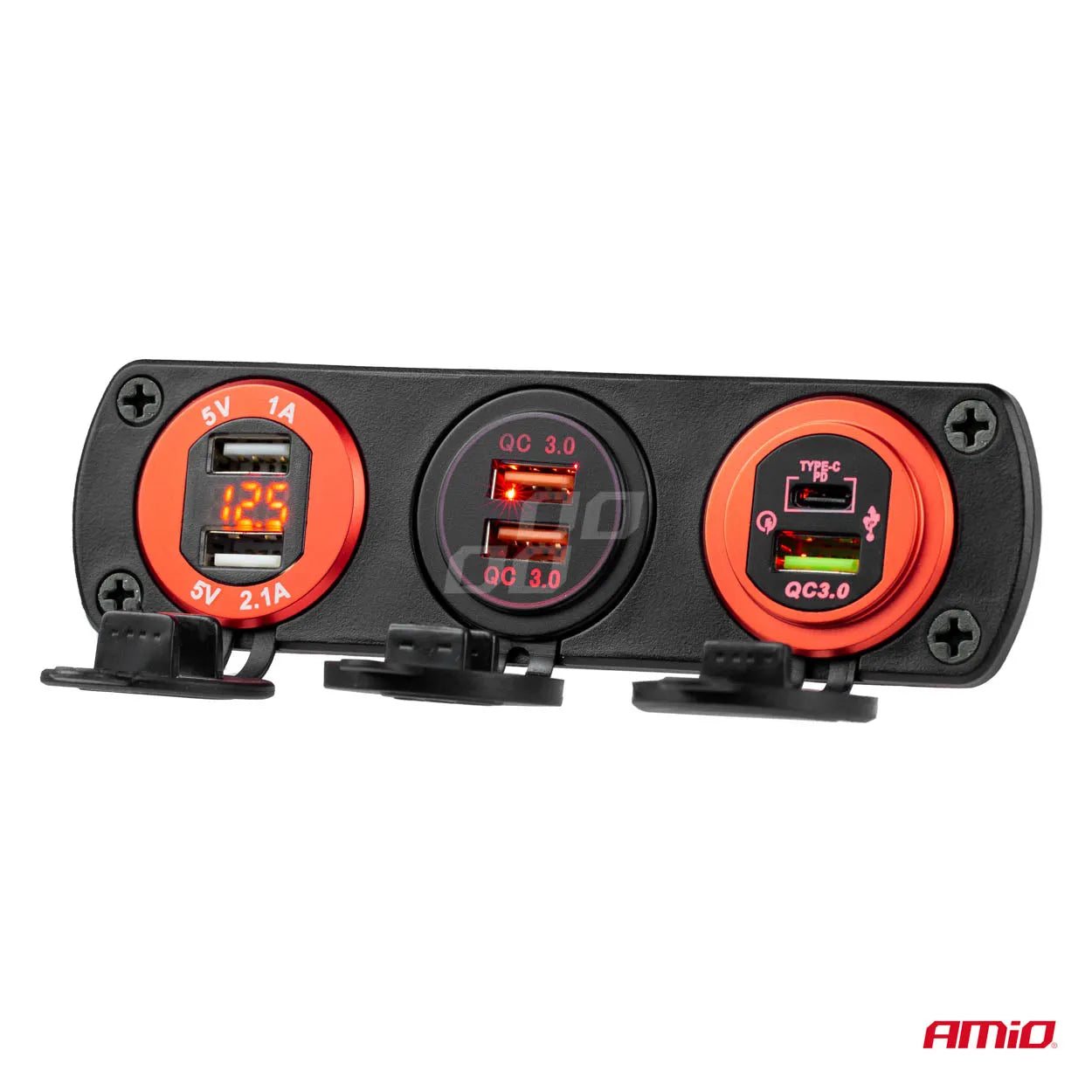 Waterproof phone charger USB+USB-C 12/24V MOD-08