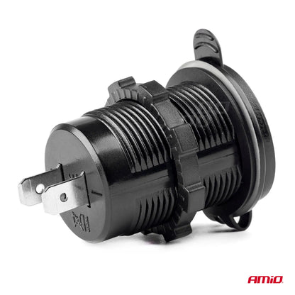 Waterproof phone charger USB+USB-C 12/24V MOD-08